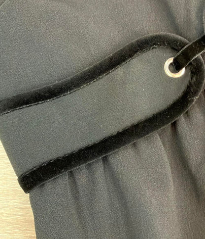 RED VALENTINO 長袖ワンピース 23AW Black Velvet Trimmed Crepe Mini Dress QROVA7M042P レディース SIZE 40 (M) レッドヴァレンティノ