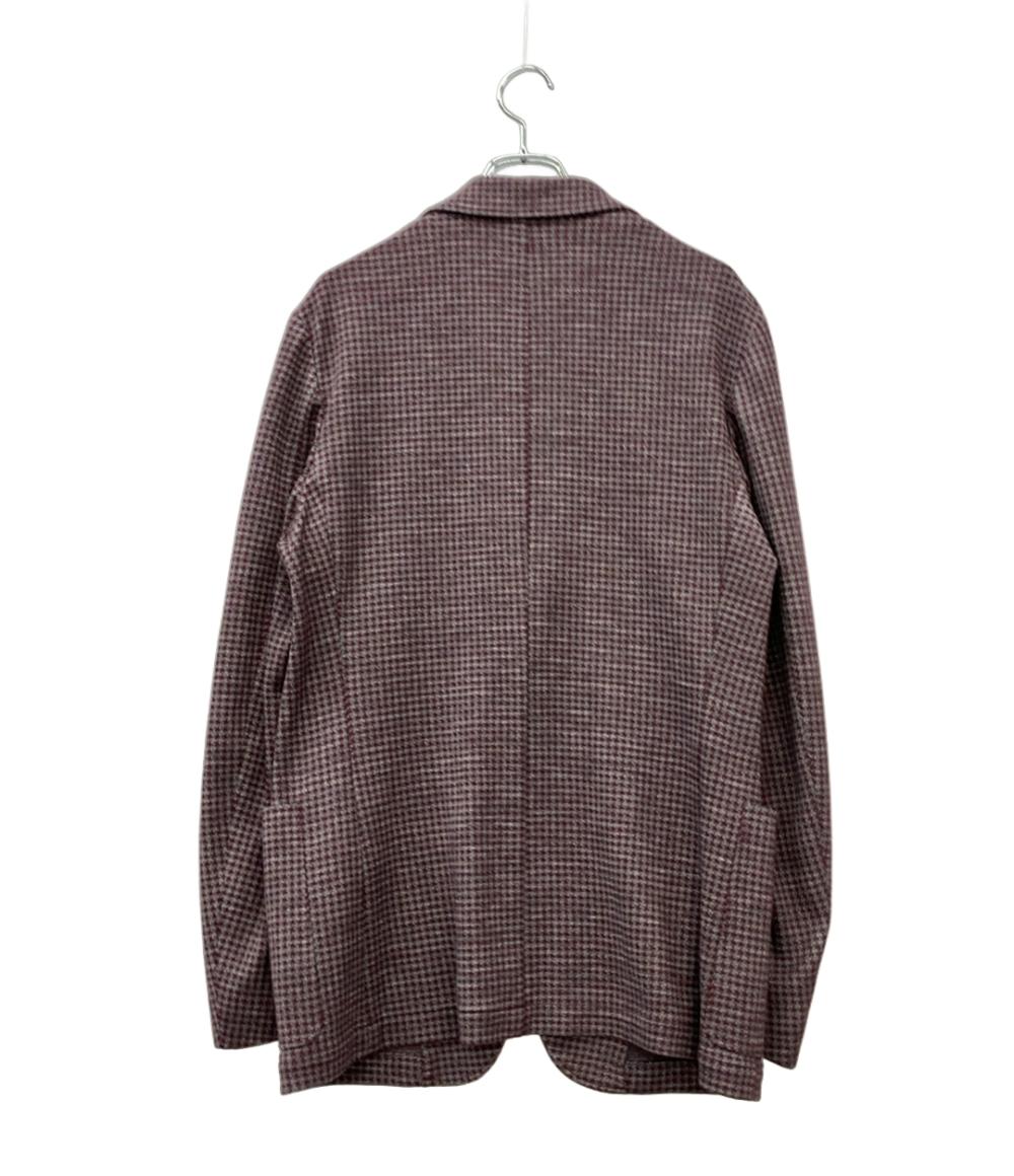 CANALI テーラードジャケット アイコンジャージ CANA 千鳥格子 あずき グレー メンズ SIZE 52 (XL) カナーリ