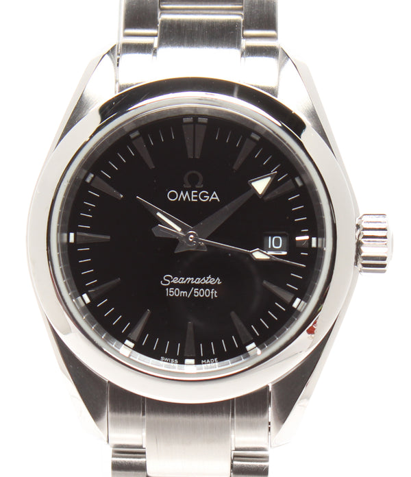 OMEGA 腕時計 シーマスター アクアテラ クオーツ ブラック 2577.50 レディース オメガ