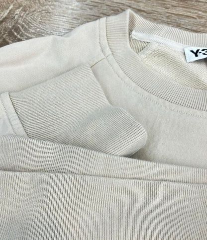 Y-3 スウェットシャツ ×adidas サイドライン オーバーサイズ 裾サイドスリット クリーム M 3 STP FT CREW SWEATER RN88387 メンズ SIZE S ワイスリー