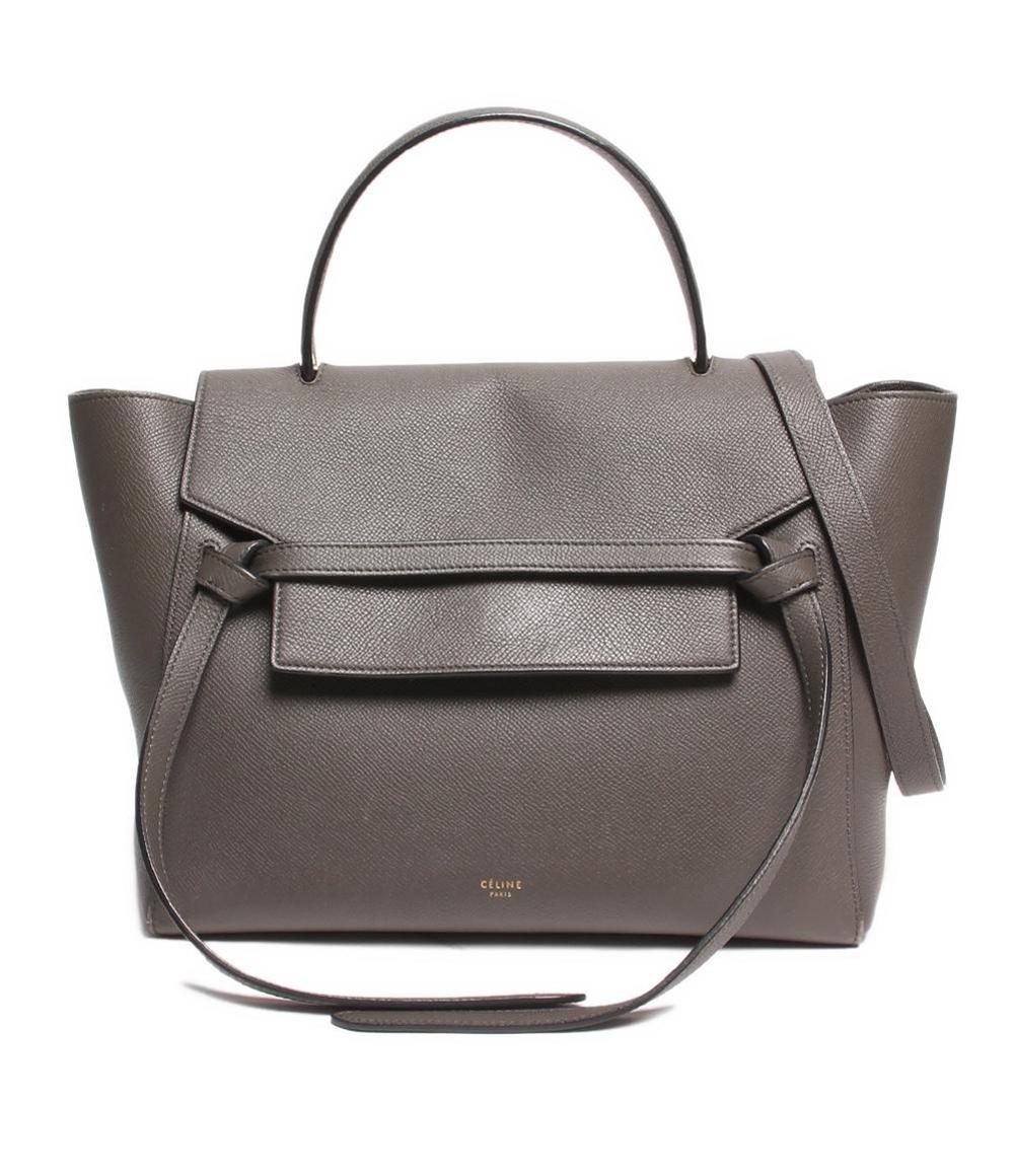 セリーヌ 2wayレザーハンドバッグ ゴールド金具 ベルトバッグ ミニ グレインドカーフスキン 189103ZVA.18LT レディース CELINE