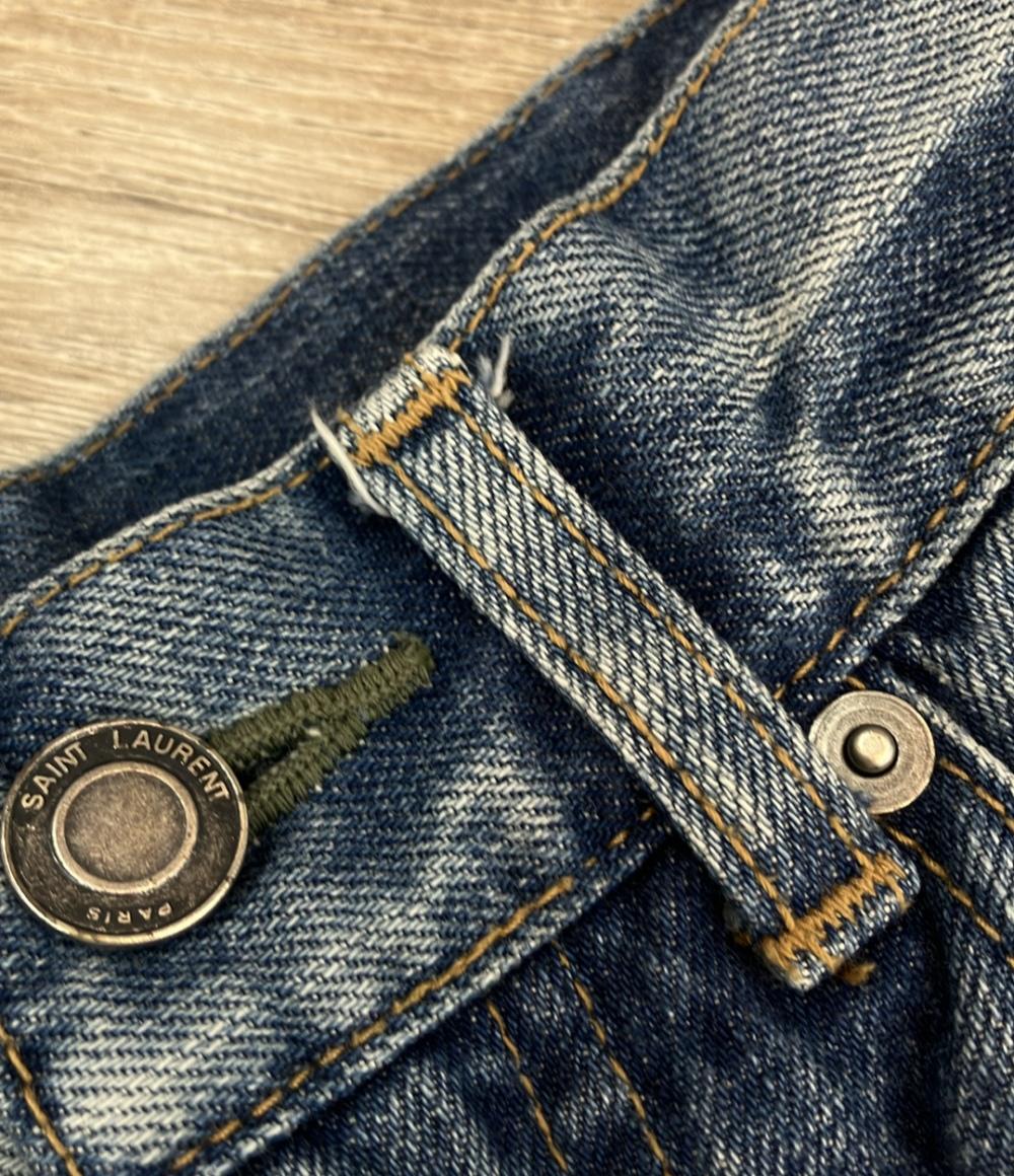 SAINT LAURENT デニムパンツ ダメージ加工 70s CROP DENIM 635895