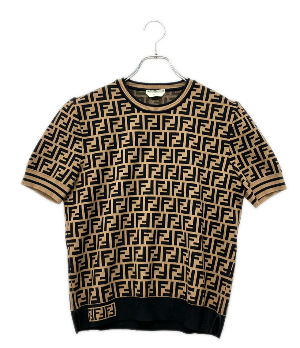 FENDI FFモチーフ 半袖 ニット FZY02-A5QG レディース SIZE 46 (L) フェンディ