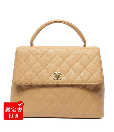 CHANEL ハンドバッグ ゴールド金具 キャビアスキン マトラッセ トップハンドル 8番台 A12397 レディース シャネル