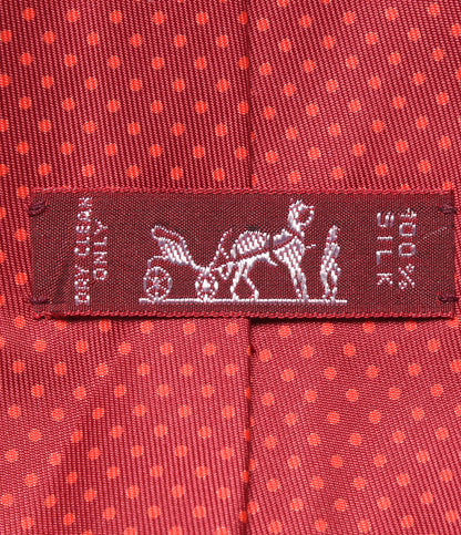 美品 HERMES ネクタイ シルク100％ ドット柄 メンズ エルメス