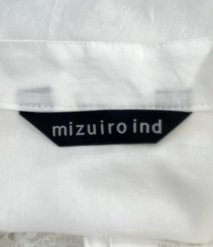 美品 mizuiro ind レース スタンドカラー ワイドブラウス レディース ミズイロインド