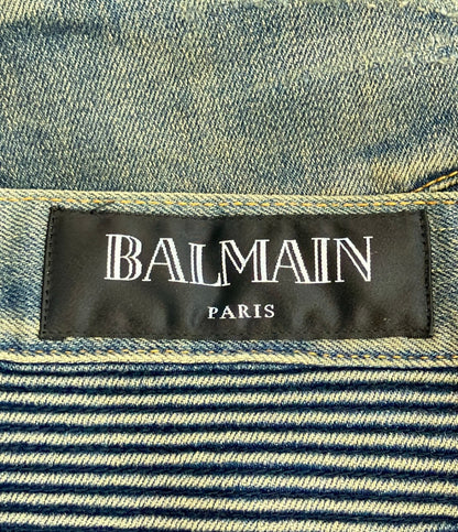 BALMAIN ダメージ加工 蛇腹バイカー スキニーデニムパンツ メンズ SIZE 29 (S) バルマン