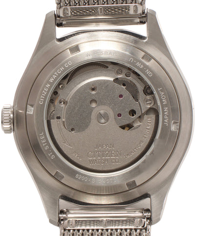美品 CITIZEN 腕時計 自動巻き ホワイト 8200-S124573 メンズ シチズン