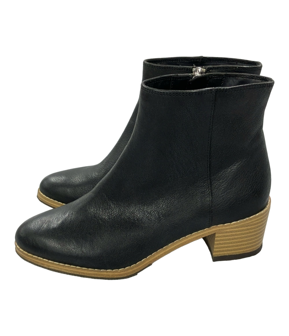 極美品希少✨️ Clarks サイドジップブーツ 26.5 黒 レザー クラークス ショートブーツ サイドジップ レディース SIZE UK 3 (S