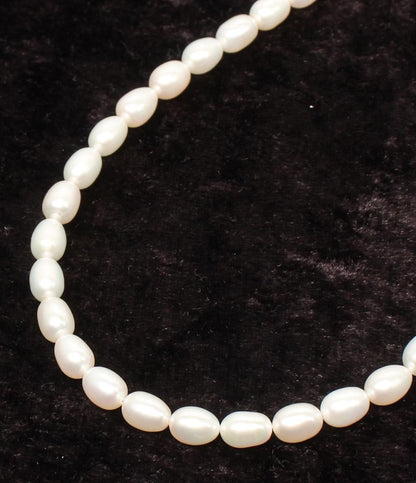 美品 ネックレス SV925 湖水パール6×8mm レディース