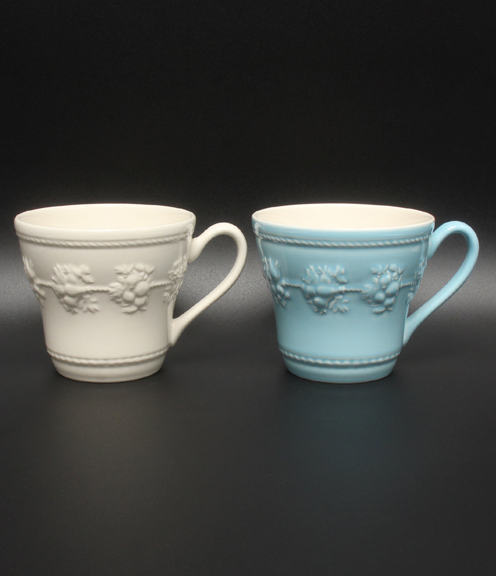 美品 WEDGWOOD マグカップ 2点セット ペア フェスティビティ アイボリー ブルー ウェッジウッド