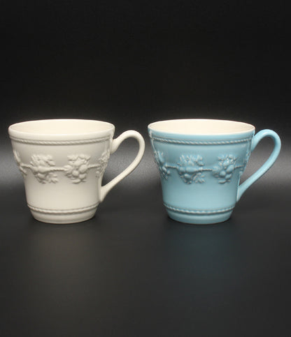 美品 WEDGWOOD マグカップ 2点セット ペア フェスティビティ アイボリー ブルー ウェッジウッド