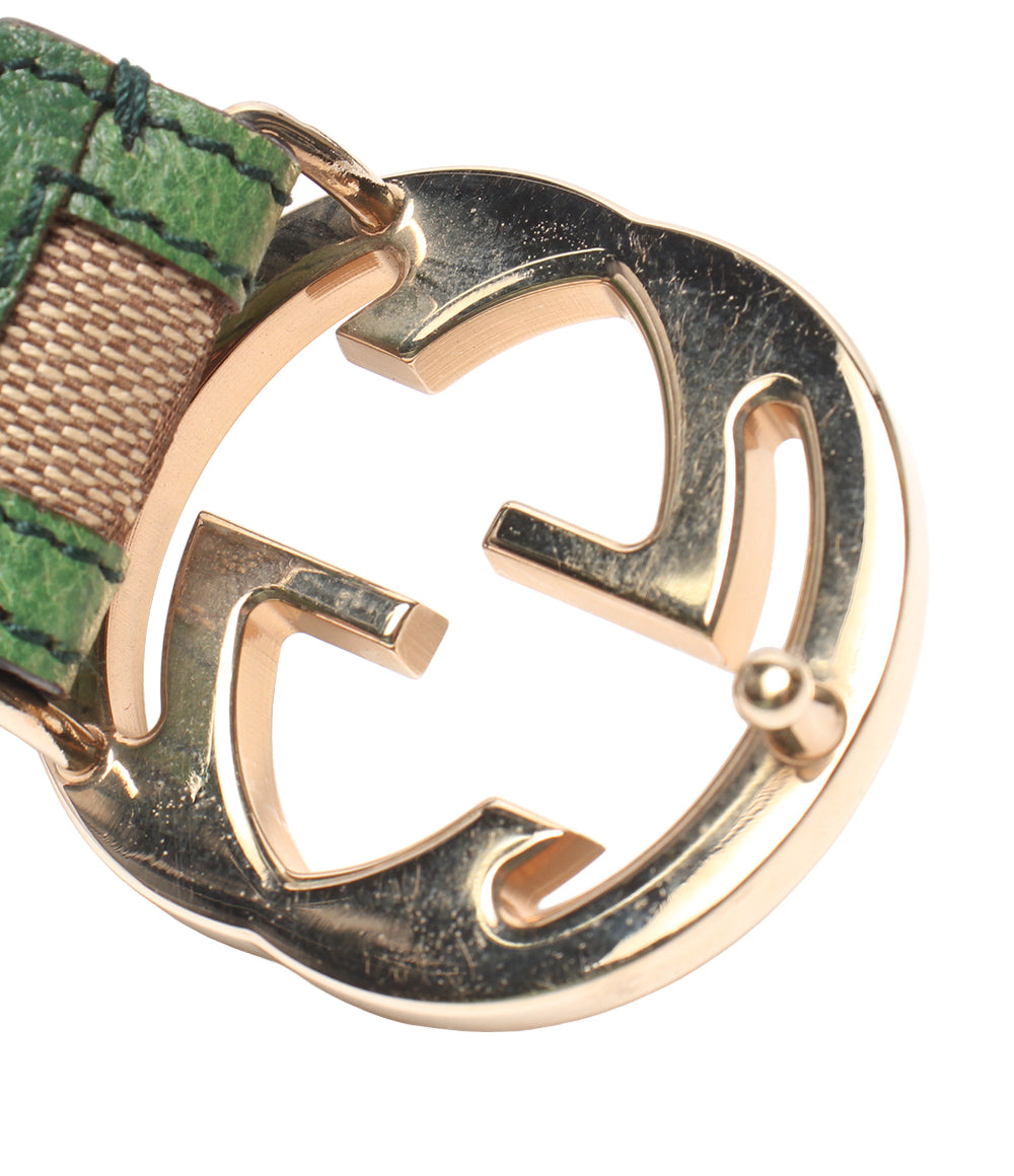 GUCCI ベルト インターロッキング GGキャンバス 114874 480199 85 34 メンズ グッチ
