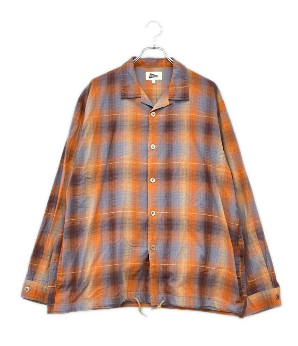 Pilgrim Surf+Supply 長袖 シャツ オンブレ チェック メンズ SIZE M ピルグリム サーフ+サプライ