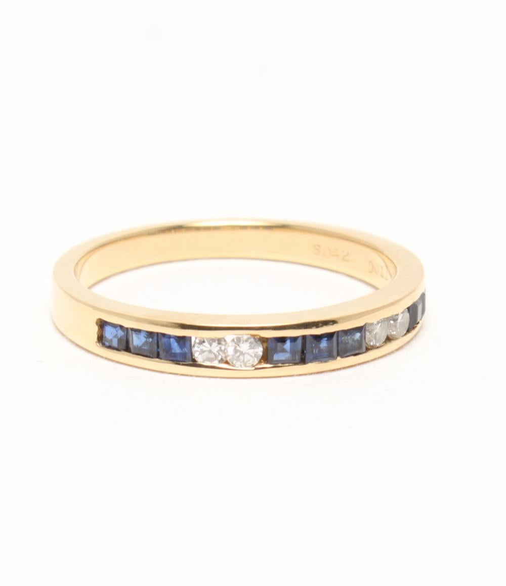 美品 リング 指輪 K18 サファイア 0.42ct ダイヤ 0.11ct レディース SIZE 12号