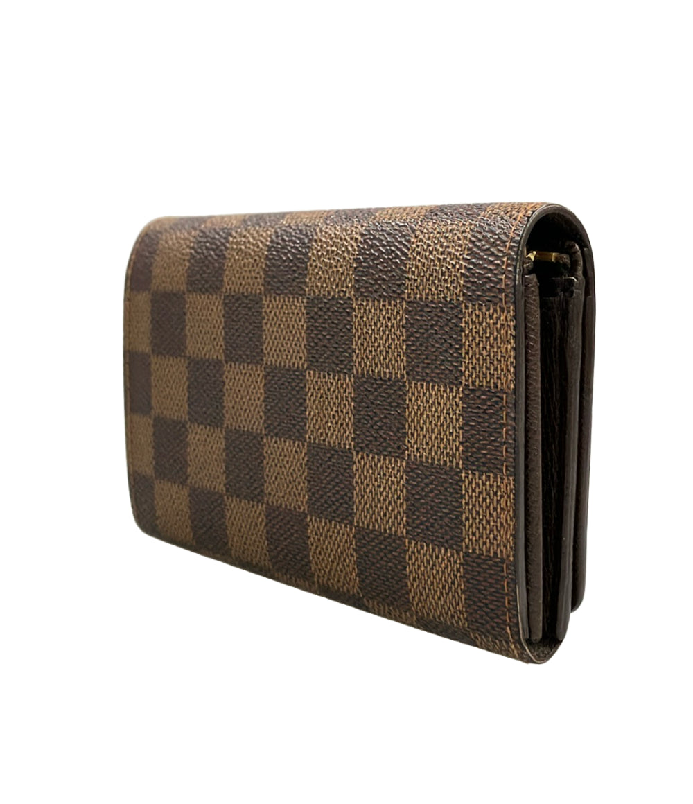 LOUIS VUITTON 二つ折り財布 ポルト モネ ビエ トレゾール ダミエ エベヌ N61730 レディース メンズ ルイ・ヴィトン
