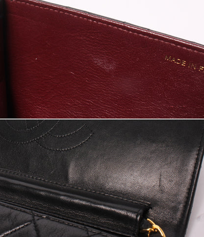 CHANEL チェーンショルダーバッグ プッシュロック ラムスキン ゴールド金具 肩掛け マトラッセ レディース シャネル