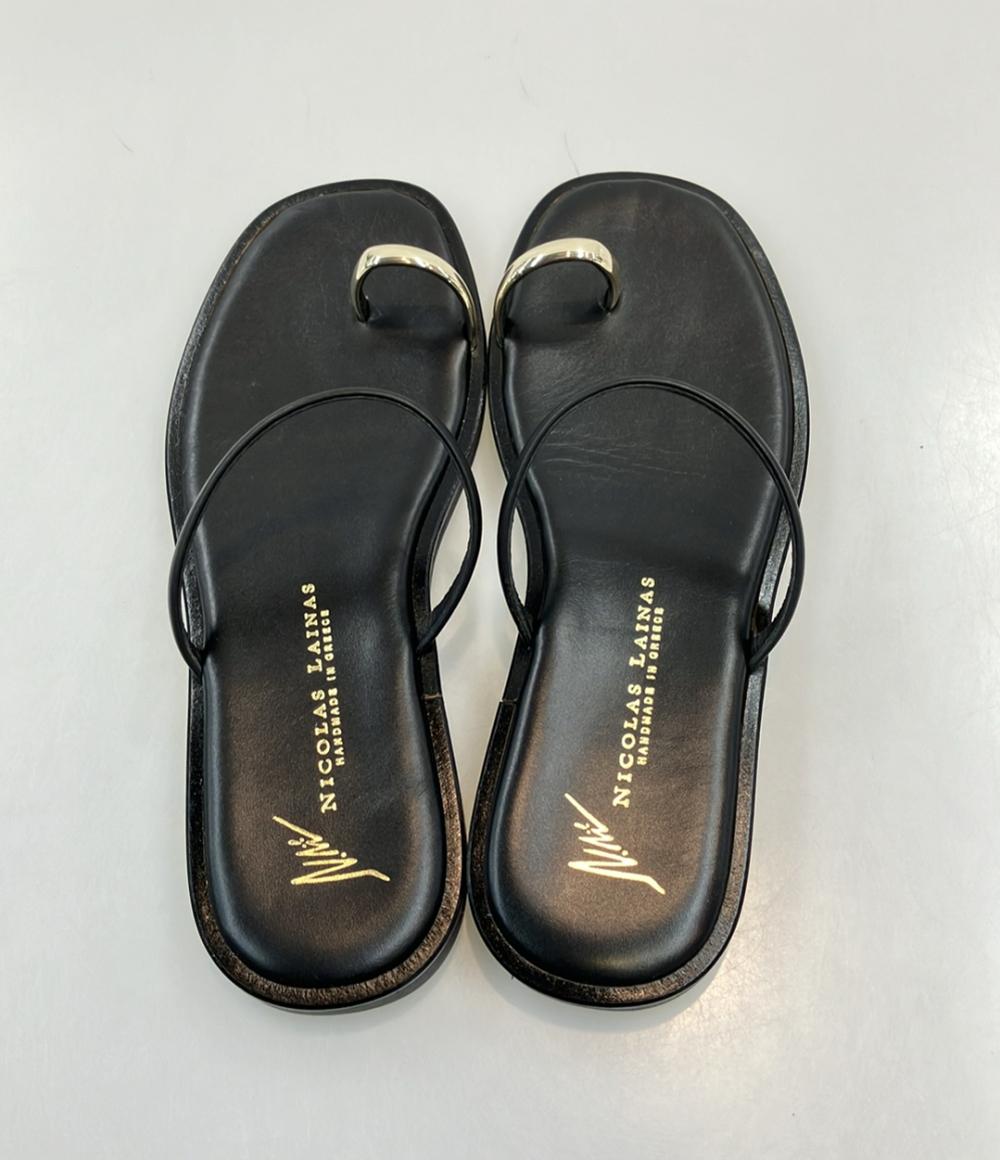 美品 ニコラスライナス フラットサンダル サムリング レディース SIZE 38 (L) NICOLAS LAINAS