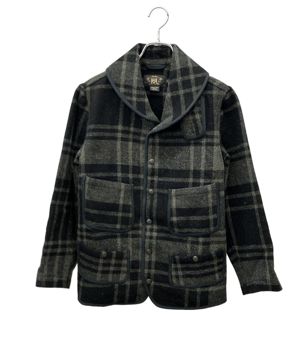 RRL ジャケット ウール チェック マッキーノ ショールカラー ブラック×グレー WOOL CHECK MACKINAW JACKET メンズ SIZE XS ダブルアールエル