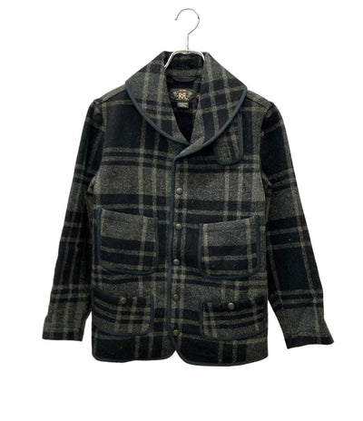 RRL ジャケット ウール チェック マッキーノ ショールカラー ブラック×グレー WOOL CHECK MACKINAW JACKET メンズ SIZE XS ダブルアールエル