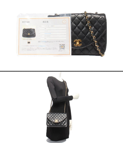 CHANEL チェーンショルダーバッグ シングルチェーン ラムスキン ゴールド金具 0番台 マトラッセ レディース シャネル