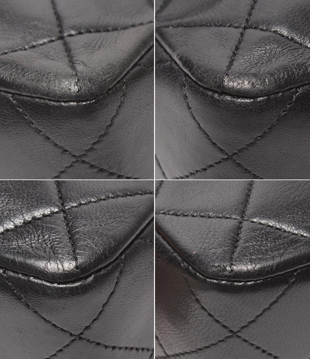 CHANEL チェーンショルダーバッグ 肩掛け ゴールド金具 ラムスキン マトラッセ シングルチェーン シングルフラップ 1番台 レディース シャネル