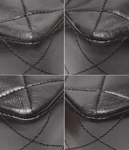 CHANEL チェーンショルダーバッグ 肩掛け ゴールド金具 ラムスキン マトラッセ シングルチェーン シングルフラップ 1番台 レディース シャネル