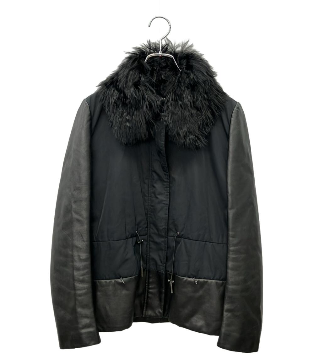 Longchamp レザーナイロン切替 ジャケット レディース ロンシャン