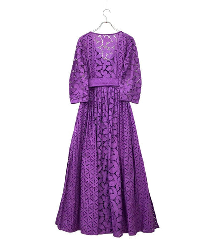 訳あり MYLAN 長袖ワンピース オールオーバーレースラップドレス ペチコート付き レディース SIZE S マイラン