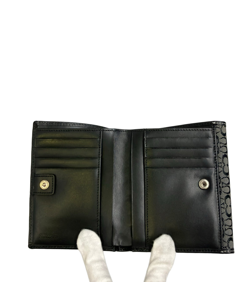 美品 COACH 二つ折り財布 ミニシグネチャー レディース コーチ