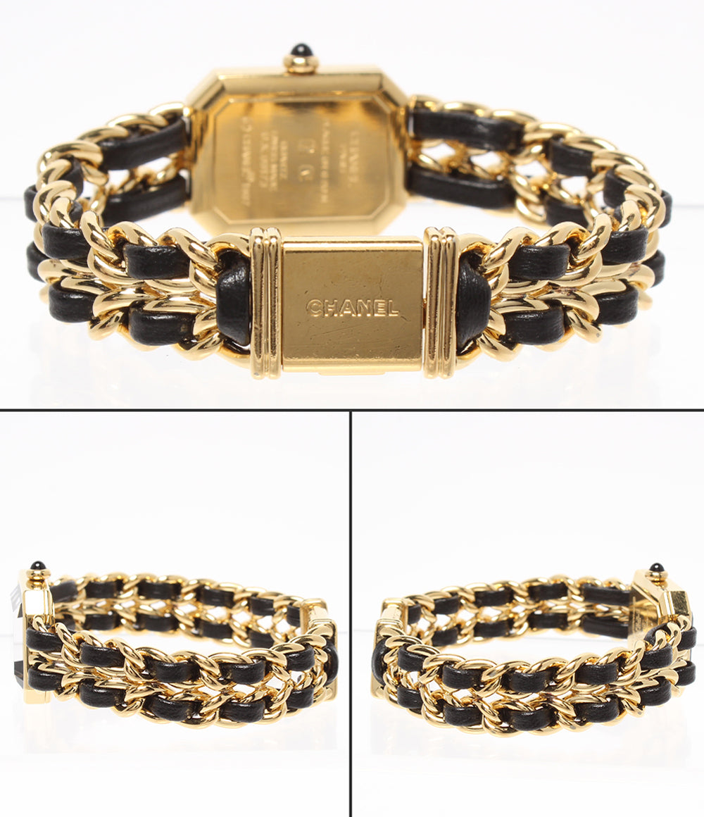 CHANEL 腕時計 プルミエール L クオーツ ブラック H0001 レディース シャネル