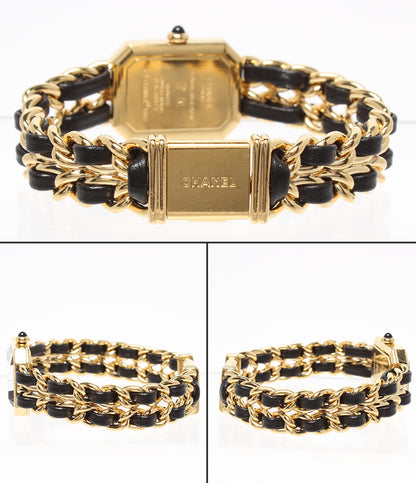 CHANEL 腕時計 プルミエール L クオーツ ブラック H0001 レディース シャネル