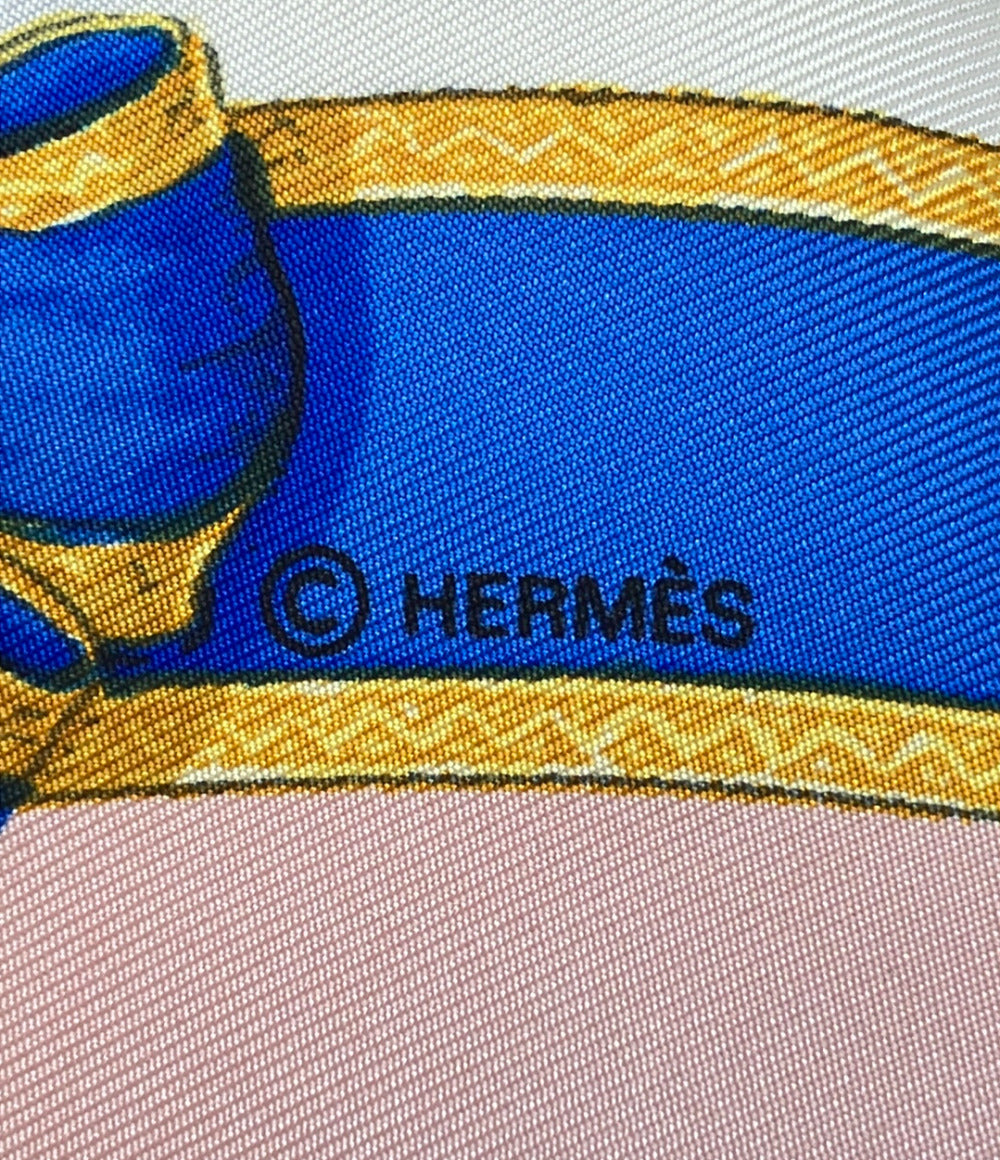 美品 HERMES スカーフ シルク100% カレ90 フランス国立乗馬学校 ECOLE FRANCAISE D'EQUITATION レディース エルメス