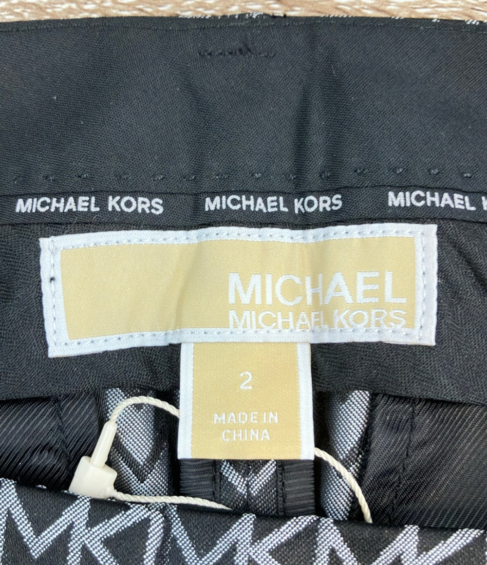 美品 MICHAEL KORS ショートパンツ MK2000 ロゴジャカード モノグラム タグ付き MT530QJHN8 レディース SIZE 2 (M) マイケルコース