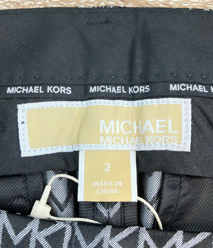 美品 MICHAEL KORS ショートパンツ MK2000 ロゴジャカード モノグラム タグ付き MT530QJHN8 レディース SIZE 2 (M) マイケルコース