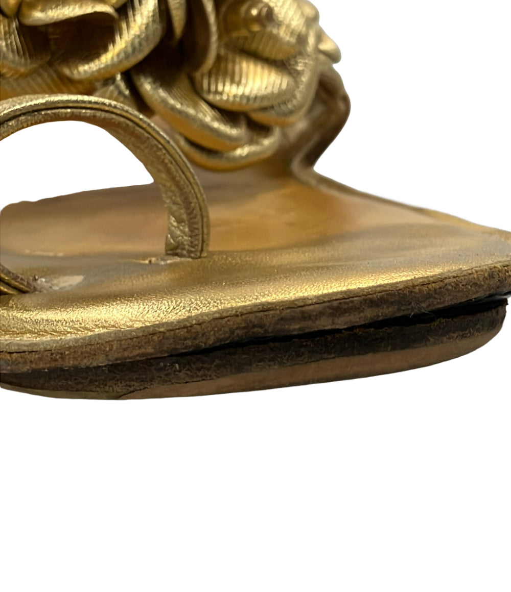 訳あり CHANEL カメリア フラットサンダル レディース SIZE 39 シャネル