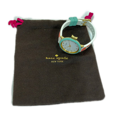 美品 Kate Spade 腕時計 クオーツ ホワイト KSW1418 レディース ケイトスペード