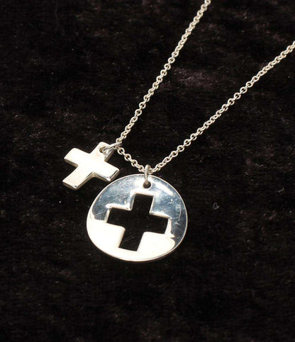 美品 ティファニー ネックレス SV925 ラウンド クロス レディース TIFFANY&Co.