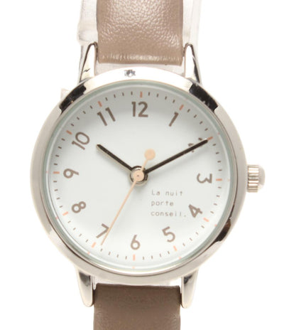 nattito 腕時計 クオーツ ホワイト JNO08 レディース