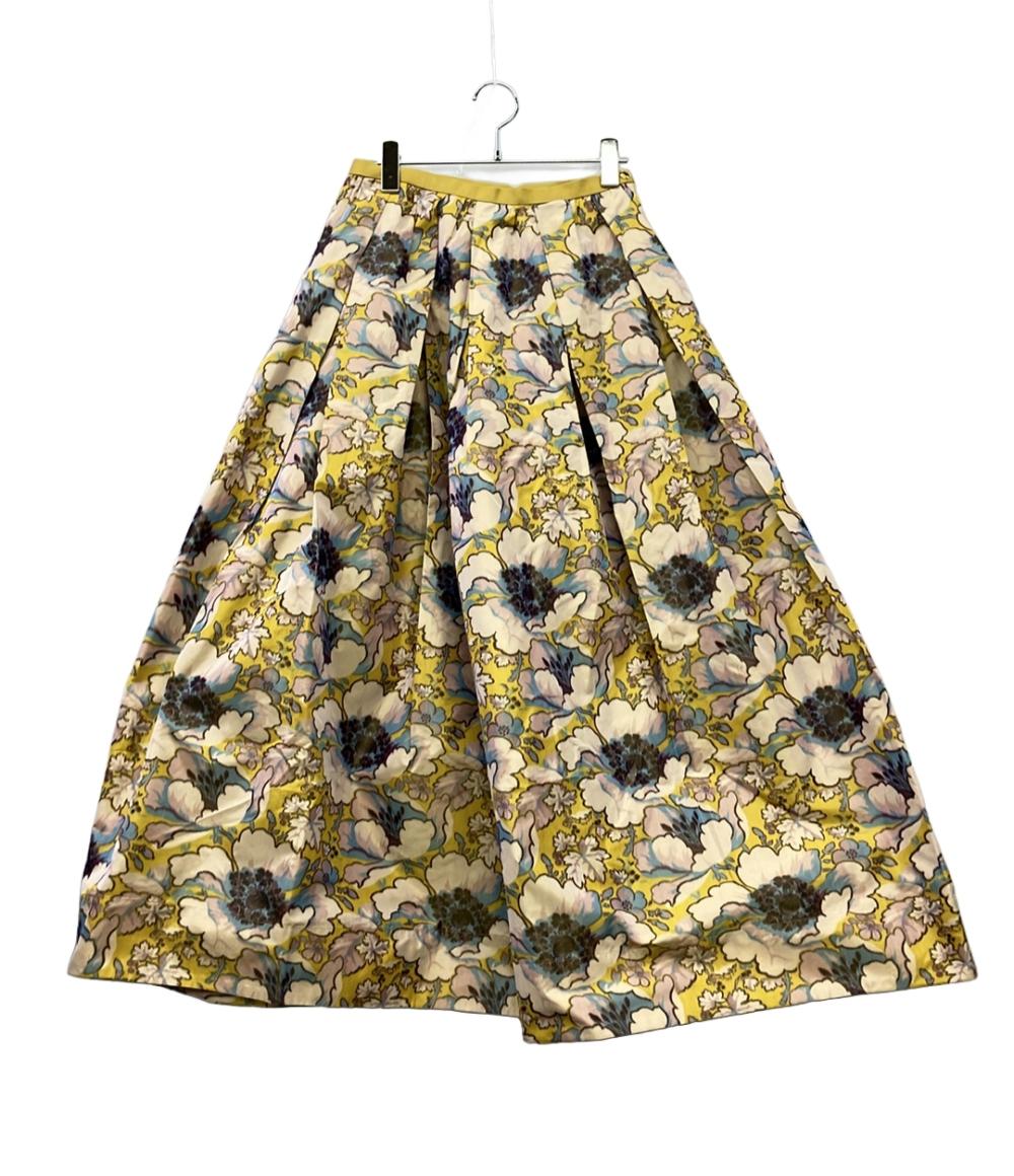Drawer ロングスカート フラワープリント タックフレア 6524-299-1665 レディース SIZE 36 (XS) ドゥロワー
