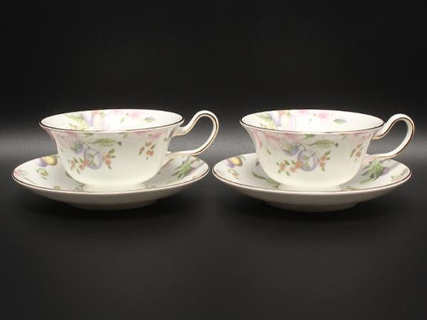 美品 WEDGWOOD カップ＆ソーサー 2客セット ペア スウィートプラム ウェッジウッド