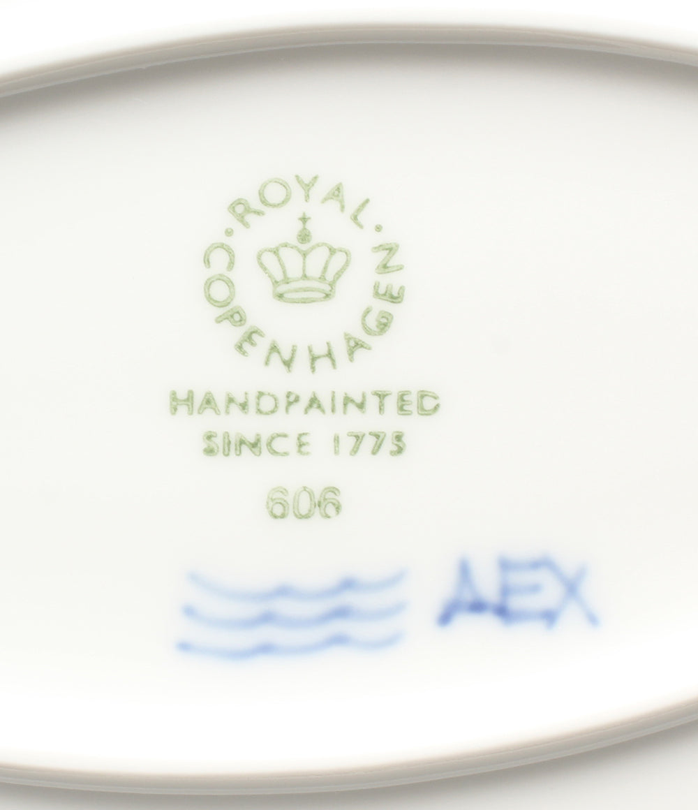 美品 Royal Copenhagen オーバルディッシュ 皿 27cm ブルーパルメッテ ロイヤルコペンハーゲン