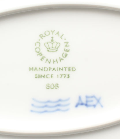 美品 Royal Copenhagen オーバルディッシュ 皿 27cm ブルーパルメッテ ロイヤルコペンハーゲン