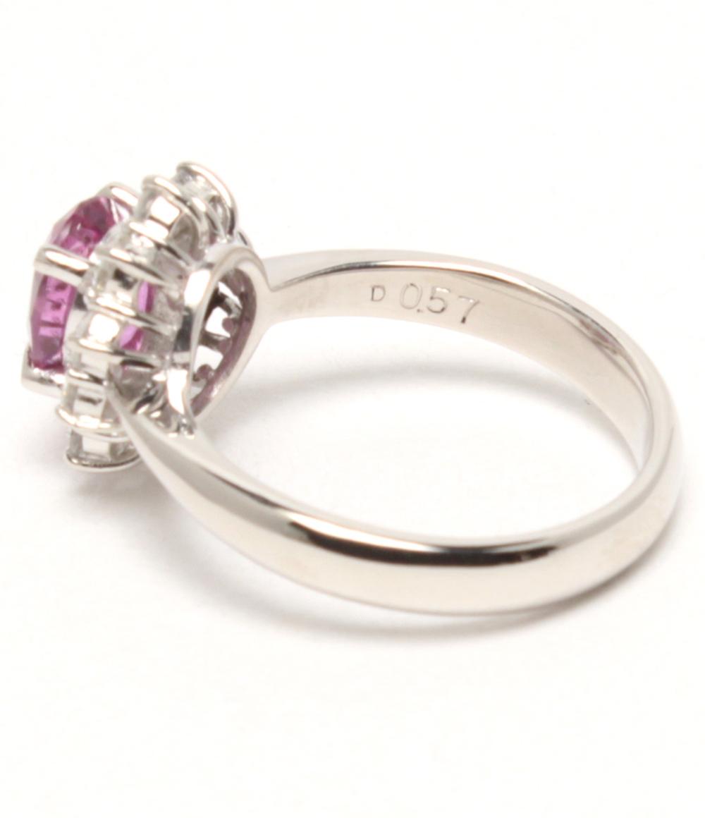美品 リング 指輪 Pt900 ピンクサファイヤ 1.53ct ダイヤ 0.57ct レディース SIZE 11号