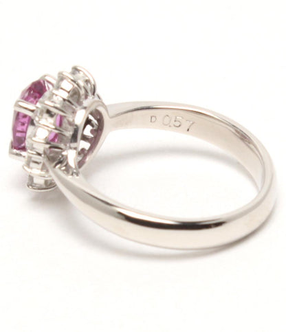 美品 リング 指輪 Pt900 ピンクサファイヤ 1.53ct ダイヤ 0.57ct レディース SIZE 11号