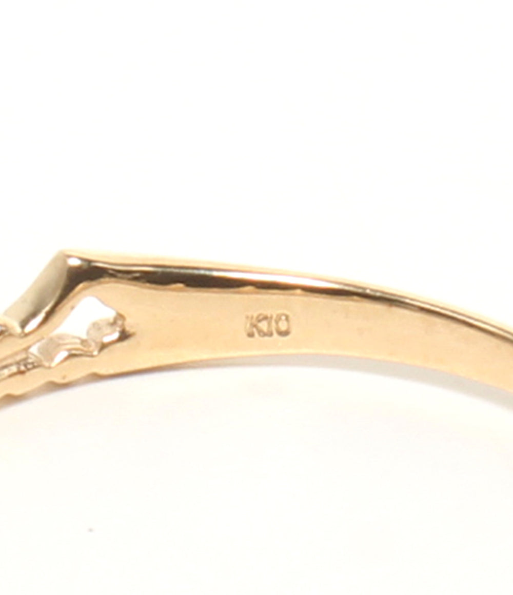 美品 リング 指輪 K10 ダイヤ0.03ct クラウンモチーフ レディース SIZE 20号