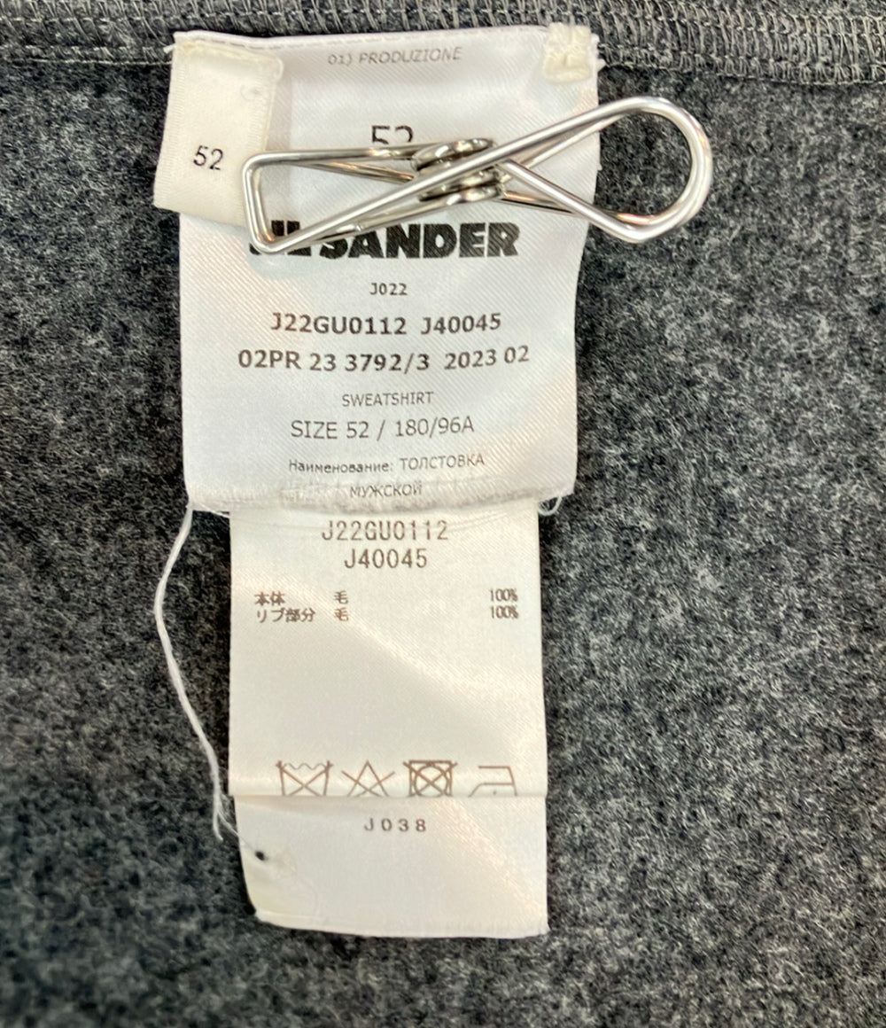 美品 JIL SANDER スウェットシャツ 長袖 クルーネック ウールメルトン 25AW J22GU0112 J40045 メンズ SIZE 52 (XL) ジルサンダー