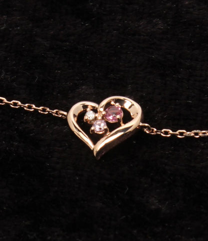 美品 4℃ ブレスレット K10 ハートモチーフ ピンクトルマリン レディース ヨンドシー