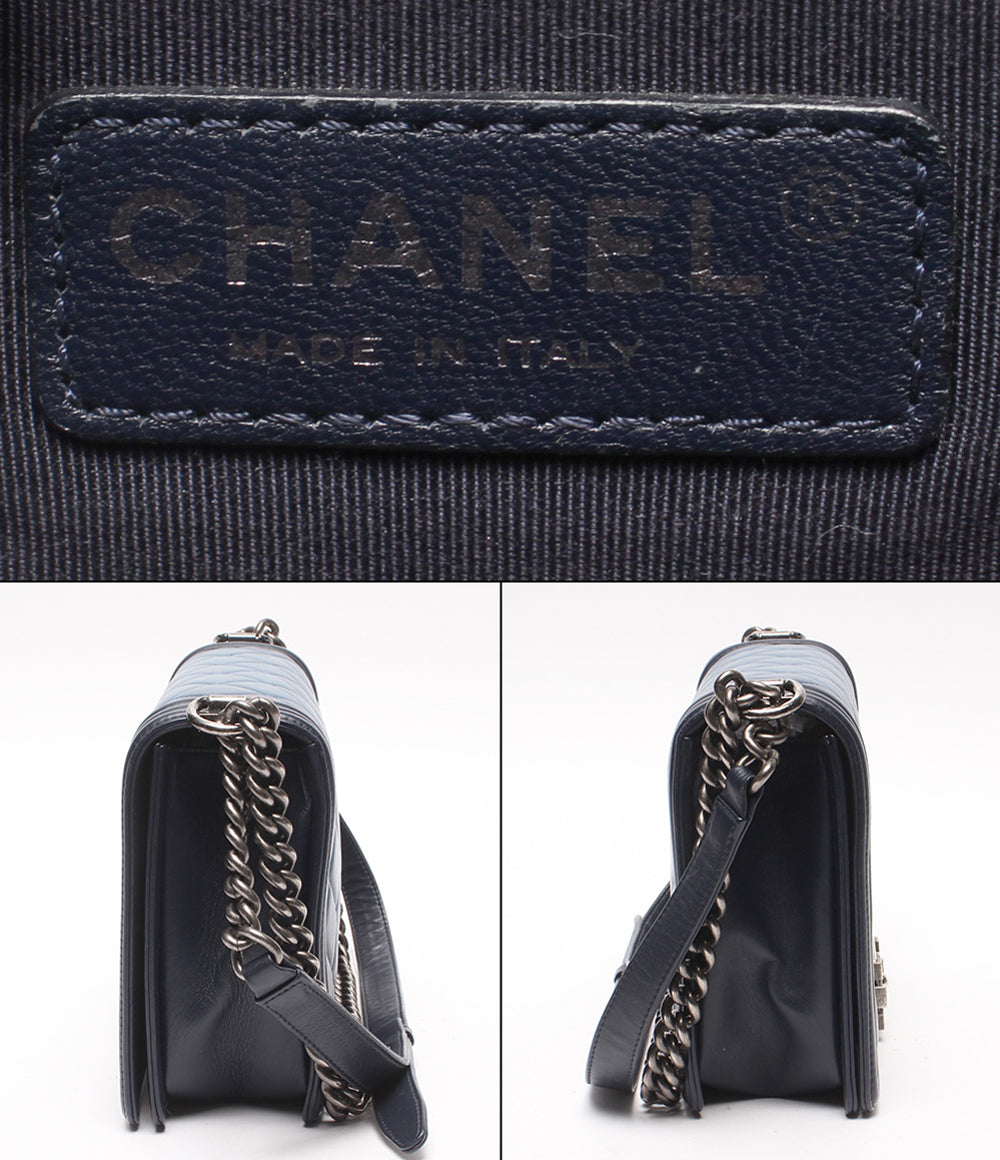 CHANEL チェーンショルダーバッグ 肩掛け シルバー金具 シングルフラップ ボーイシャネル 25 A67086 レディース シャネル