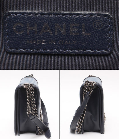 CHANEL チェーンショルダーバッグ 肩掛け シルバー金具 シングルフラップ ボーイシャネル 25 A67086 レディース シャネル
